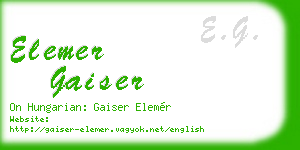elemer gaiser business card